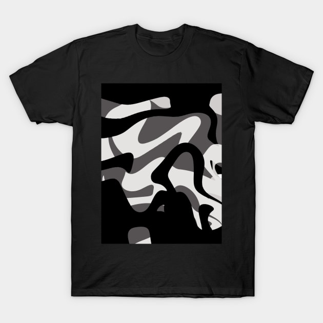 Black and White Camo Patter T-Shirt by Boztik-Designs